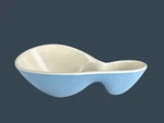 Impulse! Organica Large Double Bento Bowl Blue & White Melamine Serving. Fixed Price $68.00.