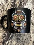 Boston Warehouse Sugar Skull Souper Mug 20OZ Black Ceramic Coffee Cup Bowl. Fixed Price $10.49.