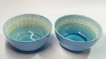 Baum Shibori Aqua Cereal Bowls - Set Of 2. Fixed Price $20.00.