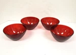Vintage Arcoroc France Ruby Red Glass 5" Bowls Set Of 4. Fixed Price $22.99.