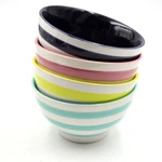 Thirty-one Get The Scoop Set Striped Ceramic Of 4 Colorful. Fixed Price $15.00.