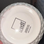 Red Ceramic Geometric White Cereal Bowls Set Microwave Dishwasher Safe. Fixed Price $16.00.