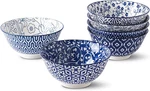 Selamica Blue And White Porcelain 20OZ Cereal Bowl Set 6 Inches, Vintage. Fixed Price $45.39.