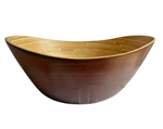 Bamboo Spun Bowl Wood Decor Brick & Bloom 10" X 8" 4.75" Pretty Lightweight. Fixed Price $15.57.