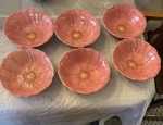 SET/6 Franciscan Portugal Desert Rose 7 3/16" Salad Soup Bowls Pink Flower. Fixed Price $70.00.
