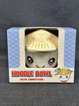 New Cute Noodle Bowl Bundle Ceramic W/lid & Wooden Chopsticks Mad Engine. Fixed Price $24.95.