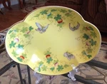 Vintage Andrea By Sadek 9642 Yellow Floral Butterfly Serving Dish Bowl Japan. Fixed Price $45.00.