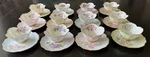 Vintage Hutschenreuther German Porcelain Set Of 12 Dessert Bowls W/under Plates. Fixed Price $375.00.