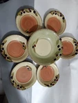 Clay Art Oliva Italiana Set Of 6 Pasta Bowls 9" With Large Serving 12". Fixed Price $77.48.