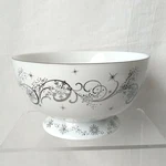 Temp-tations Silver Metallic Christmas Eve Tree Footed 24OZ Cereal Soup Bowl. Fixed Price $17.25.