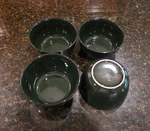 Set Of 4 Project 62 Dark Green Stoneware 6.25" Soup, Cereal Bowls. Hunter. Fixed Price $34.95.