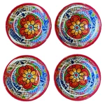 Set 4 Floral Mexican Colorful Fiesta Prepara Melamine Footed Salsa Taco Bowls 6". Fixed Price $29.95.