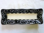 Ann Mallory Americaware Black White Swirl Modern Rectangular Sandwich Serve Dish. Fixed Price $59.99.