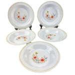 Arcopal ARP11 Pink & Yellow Flowers Rimmed Soup Bowl 8-5/8 France Set Of. Fixed Price $32.50.