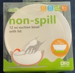 Calibowl Non-spill Toddler Suction-base With Lid, 12-OUNCE White/green. Fixed Price $5.99.