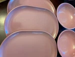 Rubbermaid Melamine 3 Serving Platter Trays 2 Vegetable Bows Mauve Pink Rose. Fixed Price $34.00.
