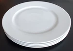 (4) Tognana Porcelain White 12.5" Dinner Plates Made Italy. Fixed Price $94.00.