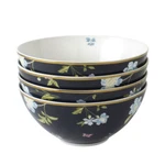 Set Of 4 Laura Ashley Midnight Blue Uni Bowls Heritage Stoneware Collectible. Fixed Price $39.99.