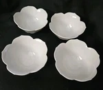 Dish Flower White Porcelain Japan Set 4 Asian Lotus Blossom Rice Soup Decor. Fixed Price $34.00.