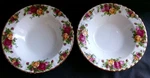 Royal Albert Country Roses Bone China Gold Trim Soup Bowls Set 2. Fixed Price $44.00.