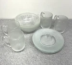 Glcoloc Textured Clear Glass Mugs Bowls Plates 12 Piece Set Usa Dining Kitchen. Fixed Price $93.86.