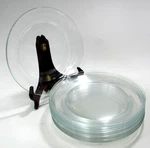 Set Of 10 Arcoroc France Classique Clear Glass Rimmed Salad Desert Plates 8". Fixed Price $21.74.