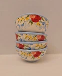 Pioneer Woman Sweet Rose Mini Dipping Bowls 3.1" Blue Floral SET-4 New W/tags. Fixed Price $20.99.