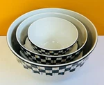 Mackenzie-childs 13687-40 Courtly Check Mixing Bowls (set Of 3), Hand Made. New!. Fixed Price $189.99.