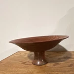 Decorative Wood Pedestal Bowl Natural Grain Pattern 10 Round 4.5 Height. Fixed Price $21.00.