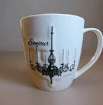 American Atelier "bonjour" Chandelier Latte Mug 17OZ Fine Porcelain Coffee Cup. Fixed Price $13.50.
