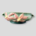 Vintage Roseville Pottery Clematis Large Console Bowl 14 1/4" With Handles. Fixed Price $29.99.