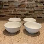 Simplicity Basketweave Woven Porcelain Cereal Soup Bowls White Deep Set Of 4. Fixed Price $24.99.