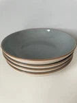 Denby Stoneware Pasta Bowl Set 4 Blue Speckled Glaze Made In England 9 Diameter. Fixed Price $69.00.