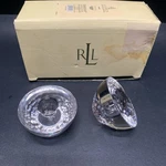 Vintage Lauren Ralph Hewitt Candleholders Pair Lead Crystal 2.5 With Box. Fixed Price $40.50.