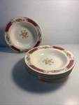 Vintage Homer Laughlin Majestic Brittany Rimmed Soup Bowls 1/8" H44N6. Fixed Price $19.95.