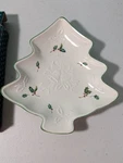 Embossed Holly Holiday Season Christmas Tree Dish DB901 Mikasa. Fixed Price $14.99.