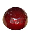 Red Glass Anchor Hocking Decorative Thumb Print Berry Bowls. Fixed Price $12.00.
