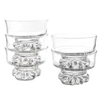 5 Studio Nova Citadel Clear Glass Footed Dessert Bowls 4" Ice Cream Cups Mint!. Fixed Price $26.00.