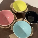 Thirty-one Striped Multicolor Ceramic Bowl Set 4-PIECE Microwave Dishwasher Safe. Fixed Price $25.00.