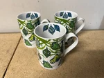 Set 3 Clay Art 11OZ Coffee Mug Blue Green Leaf Teapots & Cups Design. Fixed Price $19.99.