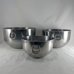 Farberware Set Of 3 Mixing Bowls With Thumb Rings Stainless Steel Korea Tw Clean. Fixed Price $17.00.