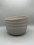 Set Of 4 Mainstays Plastic 38OZ Cereal Bowls, Round Textured Bpa Free Beige. Fixed Price $12.95.