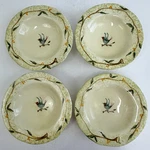 Set Of 4 Vietri Etrusca 9 1/2 Individual Pasta/soup Bowls Bird On Branch /cb. Fixed Price $75.00.