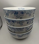 Set Of 4 Darbie Angell Hydrangea Blue Soup Cereal Bowls. Fixed Price $45.00.