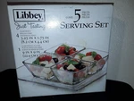 Libbey 5 Piece Serving Set Bowls Platter Just Tasting Glassware. Fixed Price $22.99.