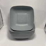 Set Mainstays Soft Silver Square Plastic Cereal Bowl 45OZ Bpa-free. Fixed Price $12.99.