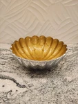Julia Knight Peony 8-1/2 Inch Round Serving Bowl Toffee Hand Made India. Fixed Price $20.99.
