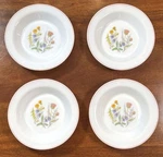 Vtg 1970S Arcopal France Fleur D'ete Floral Milk Glass Soup Salad Bowls Set Of 4. Fixed Price $27.99.