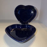 Fiesta Heart Shaped Bowls Cobalt Blue Dish Usa Set Of 2. Fixed Price $24.99.