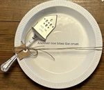 Mud Pie Dish & Server Set Another One Bites Crust White Ceramic. Fixed Price $39.87.
